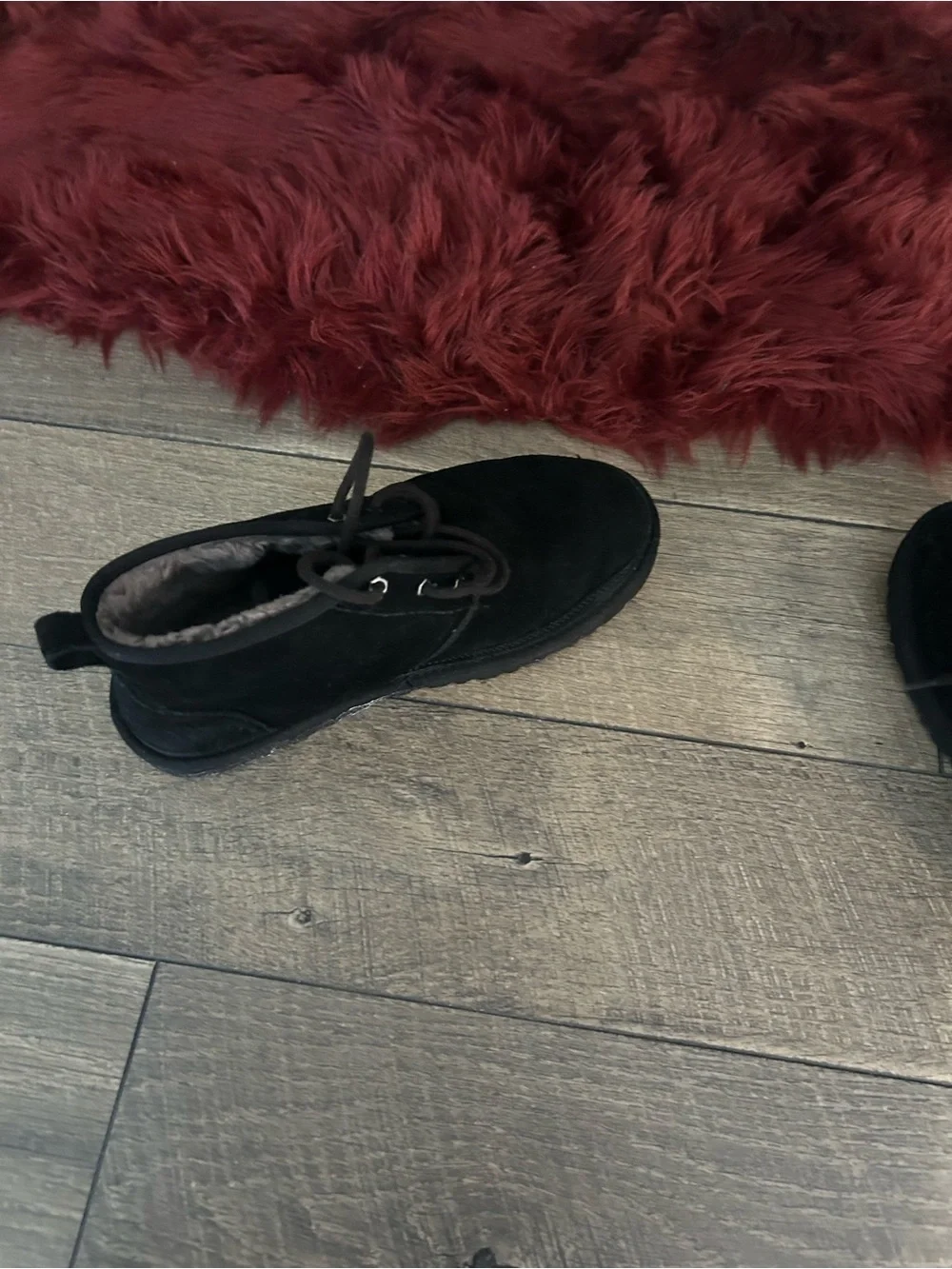 UGG Men's Black Suede Chukka Boots with Fleece Lining